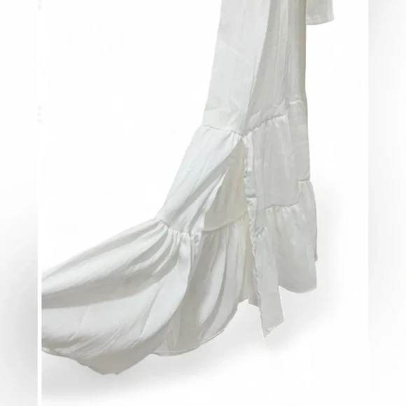 NEW Western Vintage | S, M | Sexy White Effortless Flowy Ruffle Maxi Ankle Dress - Picture 6 of 10